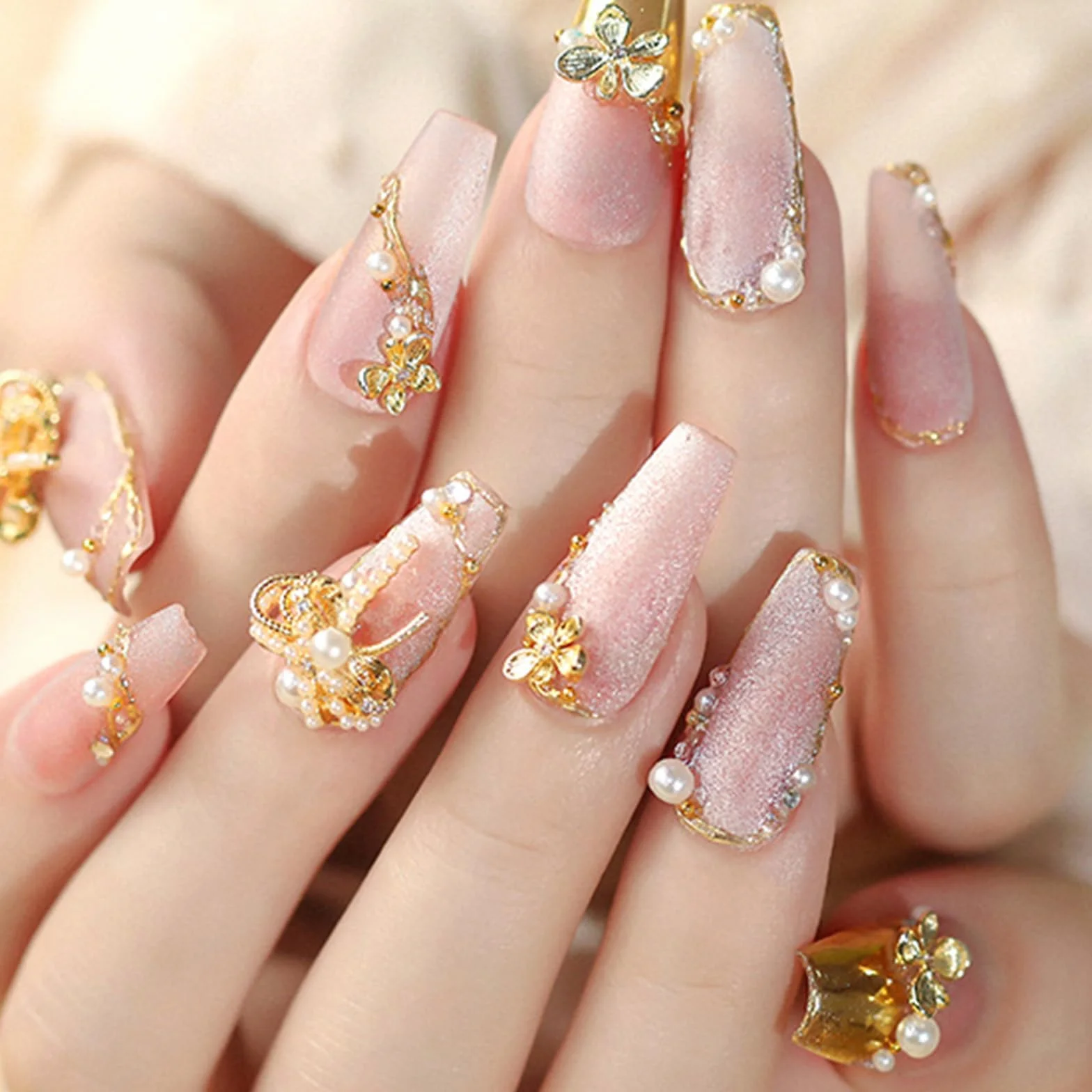 Lot de 10 000 perles à ongles plates, 6 couleurs, 4 tailles, pince à épiler pour manucure