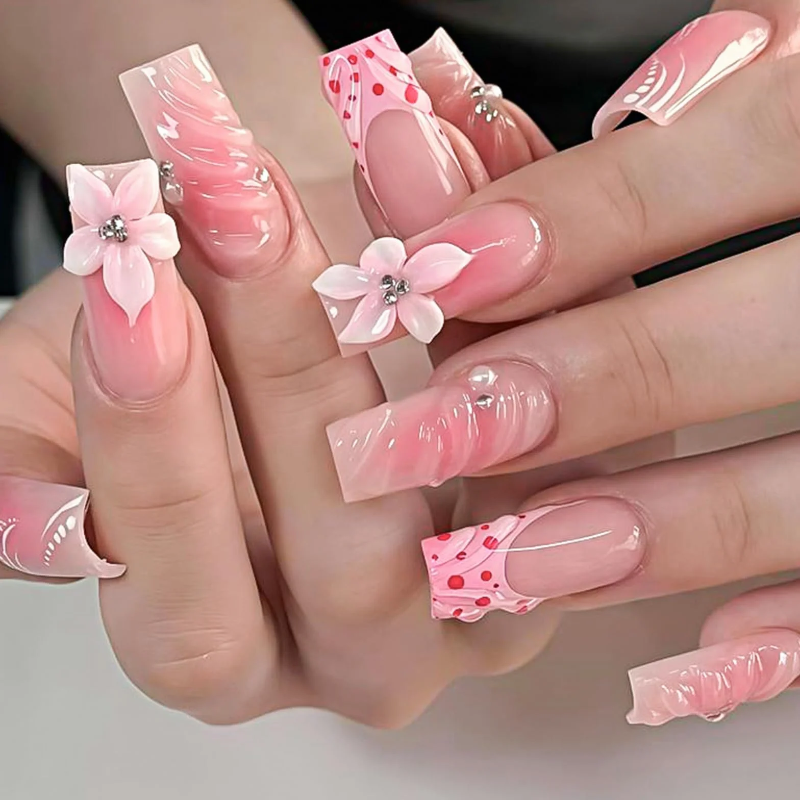 Moules Silicone pour Nail Art 3D Fleurs avec Stylo à Gravure, EBANKU 4PCS