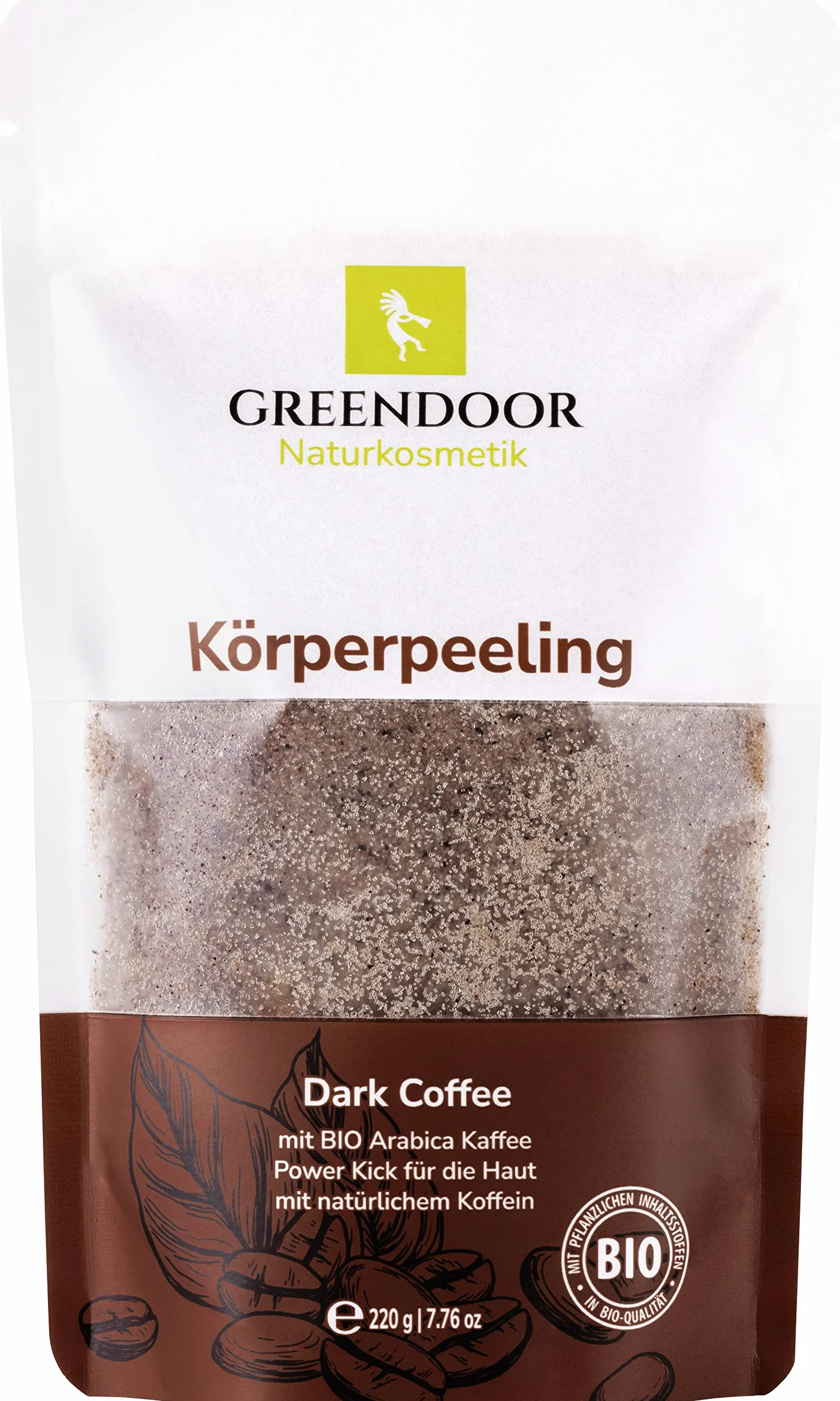 Greendoor cosmétique naturel raffermissant corps café 220g végétalien caféine extra exfoliant anti-âge arabica bio sans microplastique