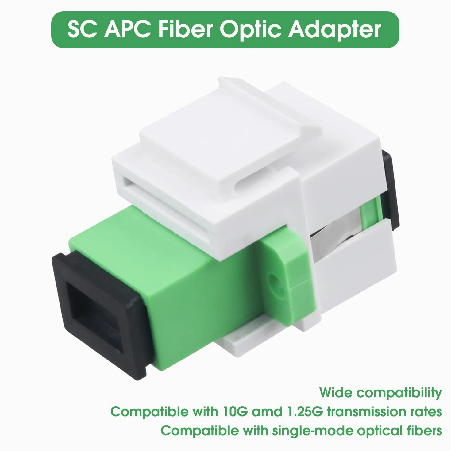 Lot de 50 coupleurs de fibre optique SC/APC Keystone Jack modulaire pour panneaux de brassage et plaques murales, adaptateur de câble à fibre optique SC monomode