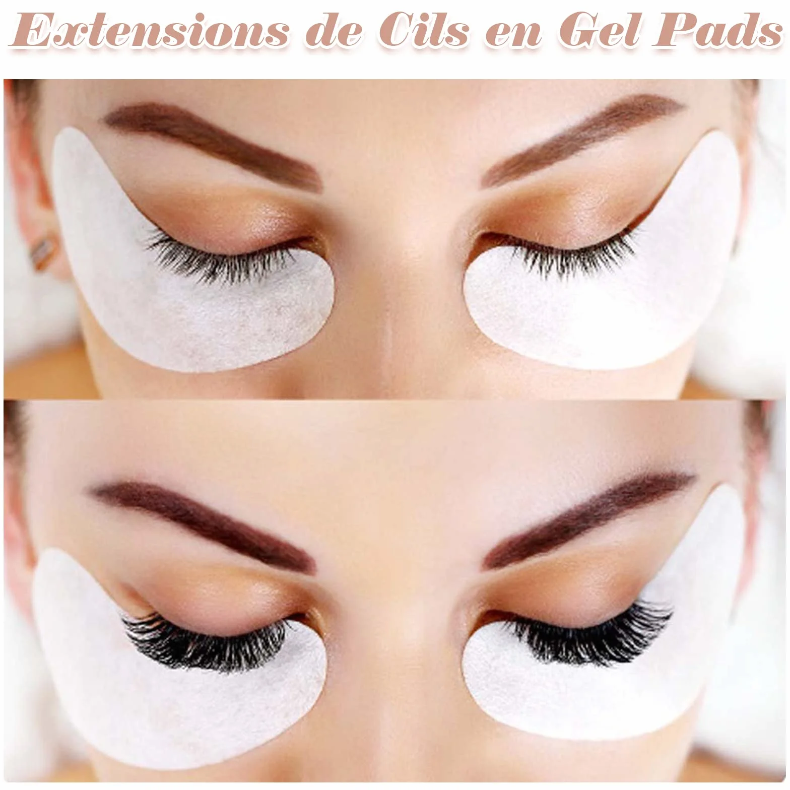 VEGCOO 80 Paires Patchs Gel Non Pelucheux pour Extension Cils Teinture Cils (Renard)