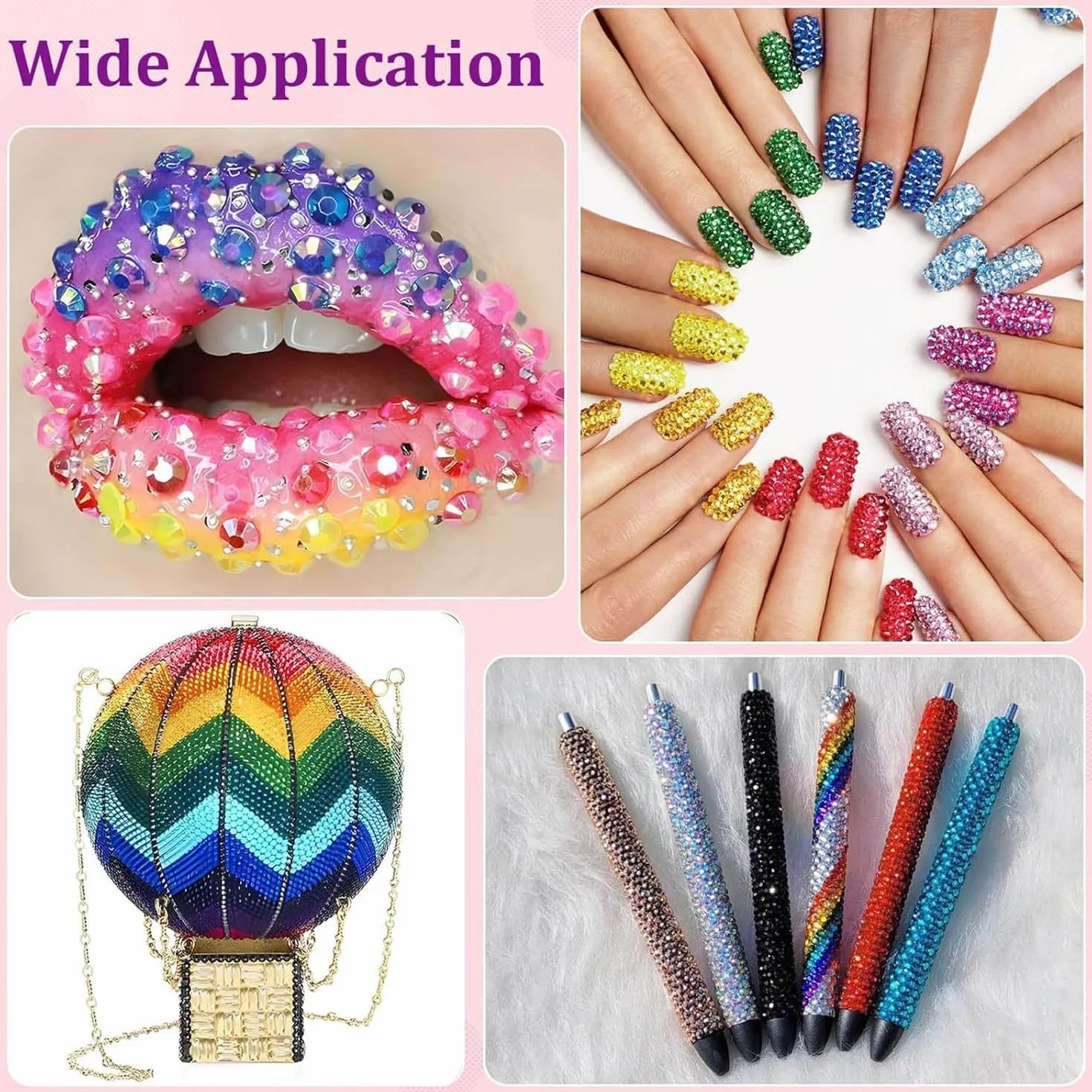Lot de 32 000 Strass en Résine Bedazzling Kit - 40 Couleurs 3 mm Strass Ongle Nail Art - Diamants en Cristal À Dos Plat