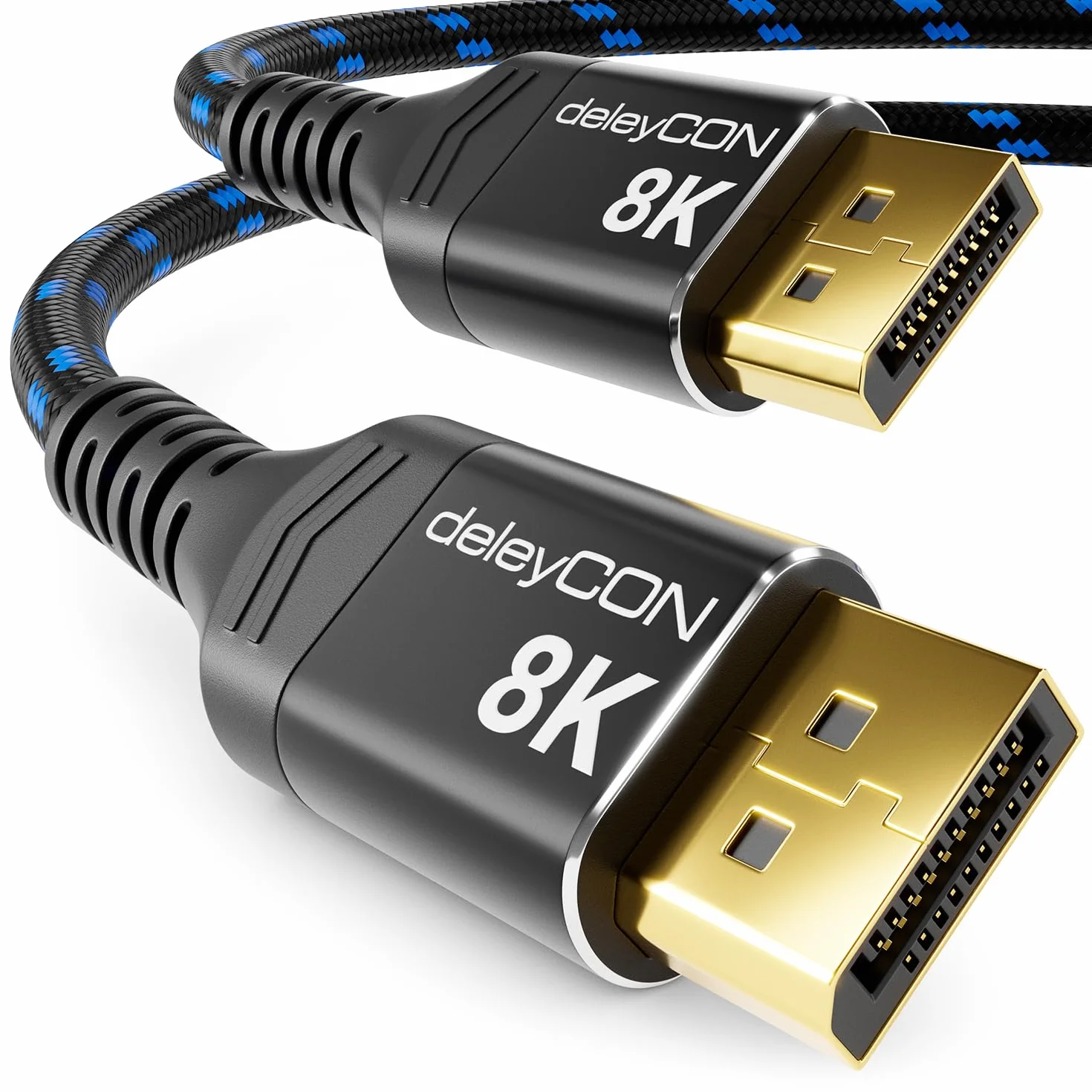 deleyCON 1,5m Câble DisplayPort 1.4 (8K@60Hz 4K@165Hz) UHD HDR pour Moniteur PC
