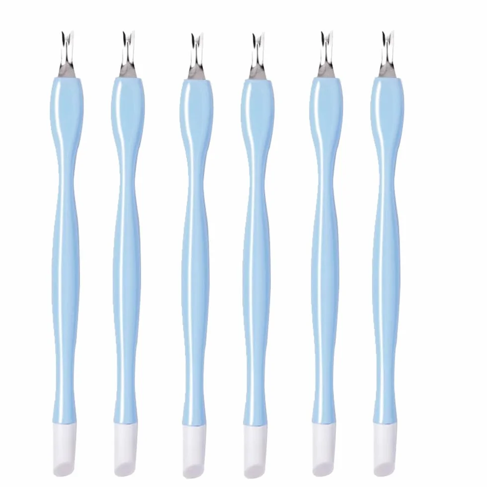 Cuticule à Ongles Fourches 6 Pcs Double Tête Pousseurs Cuticulaires Nail Art Manucure