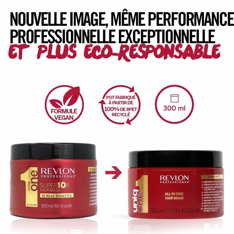 Revlon Professional UniqOne Protecteur de Chaleur Cheveux Masque Réparateur Instantané 10 Bienfaits 300 ml
