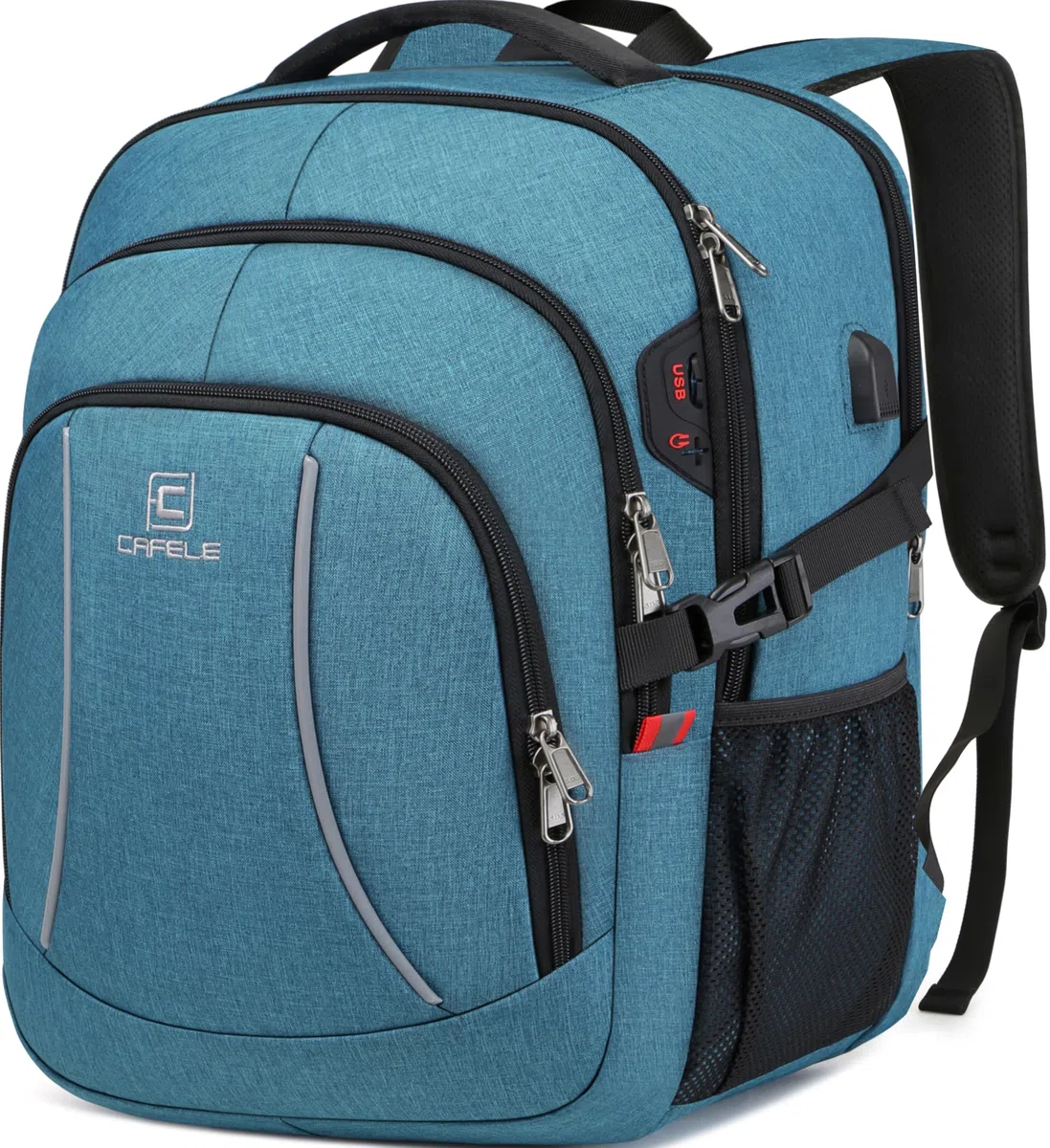 CAFELE Sac à Dos pour Ordinateur Portable Extra-Large de 15,6 Pouces, Sac à Dos de Voyage Durable, Sac d'ordinateur de Bureau antivol RFID pour Hommes et Femmes