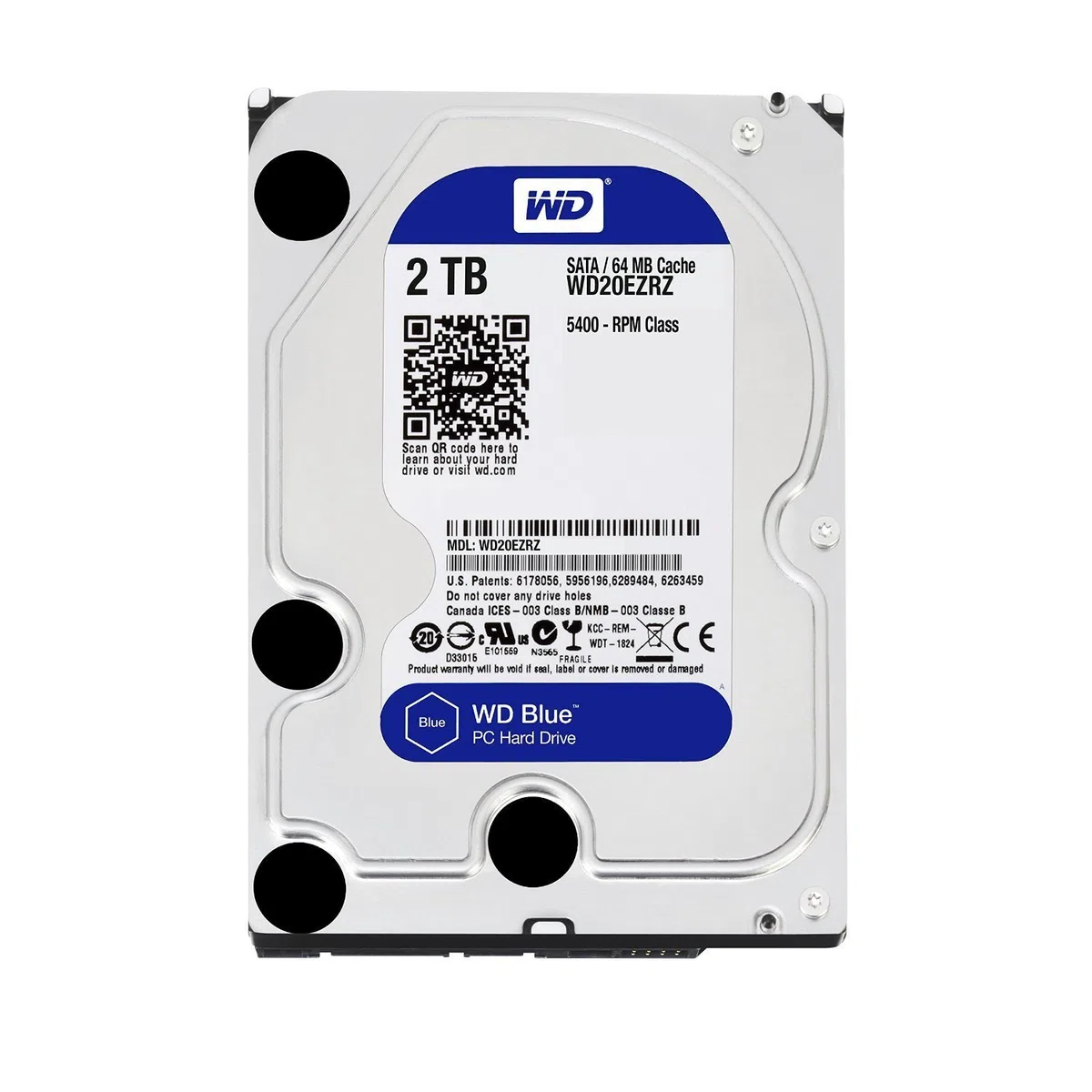 Western Digital Blue WD20EZRZ Disque Dur Interne 3,5 pouces 2 To SATA 6.0Gb/s