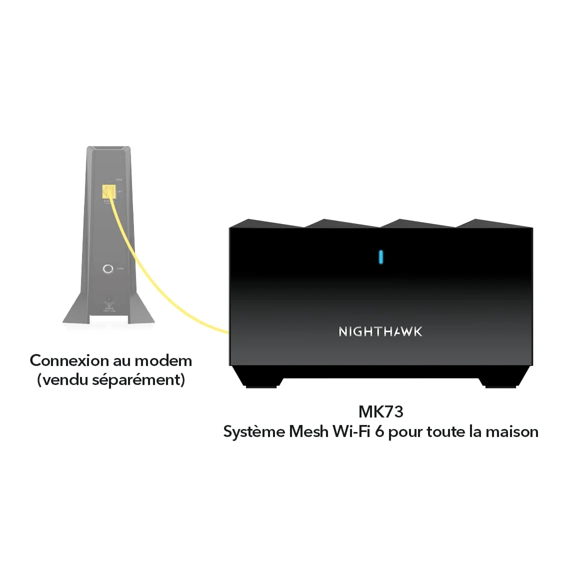NETGEAR Nighthawk WiFi 6 Mesh (MK73S), Systeme WiFi Mesh Dual Band, Couverture de 400 m², Vitesses jusqu'à 3Gbit/s (AX3000), Protection Totale Antivirus Armor Inclus Pendant 1 an