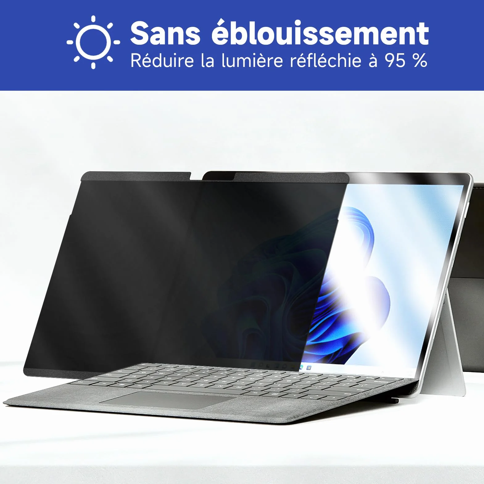 IPROKKO Filtre de Confidentialité Magnétique 13 Pouces Surface Pro 11/10/9/8/X, Protection d'Écran Anti Espion Anti Lumière Bleue
