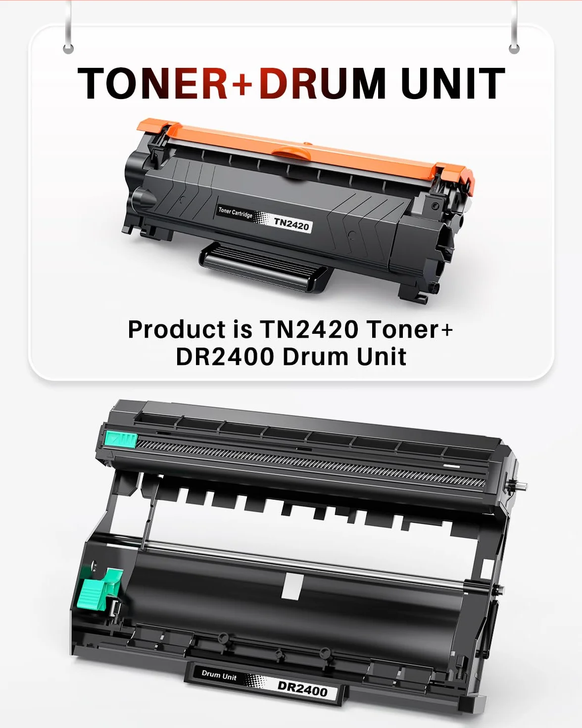 TN2420 Toner et DR2400 Tambour pour Brother HL-L2350DW HL-L2370DN HL-L2375DW MFC-L2710DW