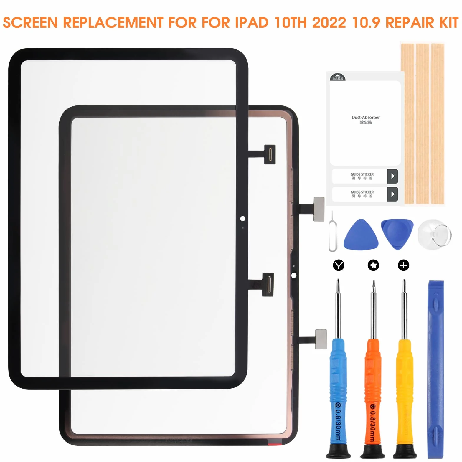 Atwist Écran Tactile pour iPad 10th 2022 Remplacement Verre Panneau Digitizer A2757 A2777 A2696 Noir