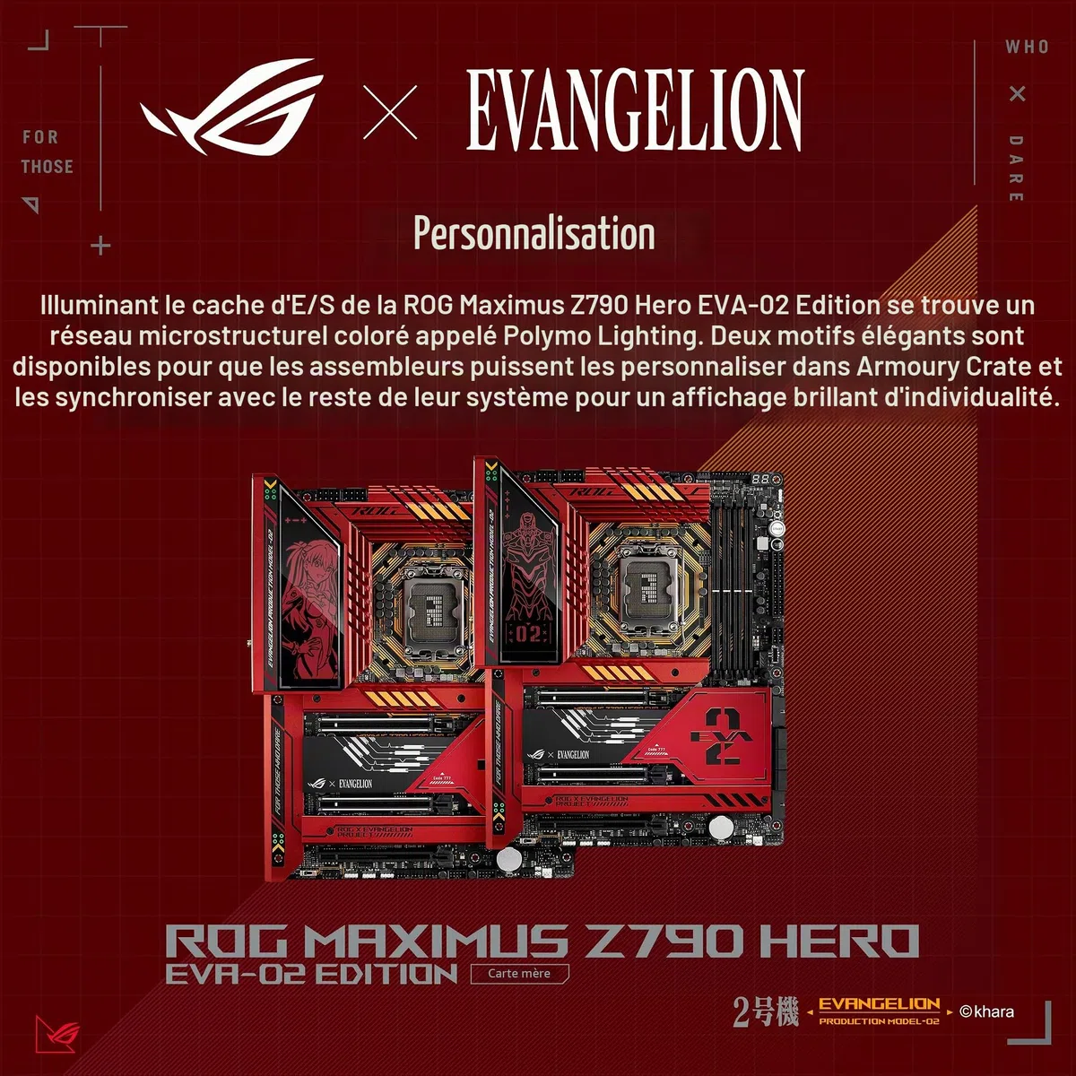 ASUS ROG MAXIMUS Z790 HERO EVA-02 EDITION – Carte mère gaming Intel Z790 LGA 1700 ATX (DDR5, 20+1 DrMOS, 5 x M.2, 16 x PCIe 5.0, Wi-Fi 6E, 2 x Thunderbolt 4, USB Type-C Quick Charge 4+, Aura Sync RGB)