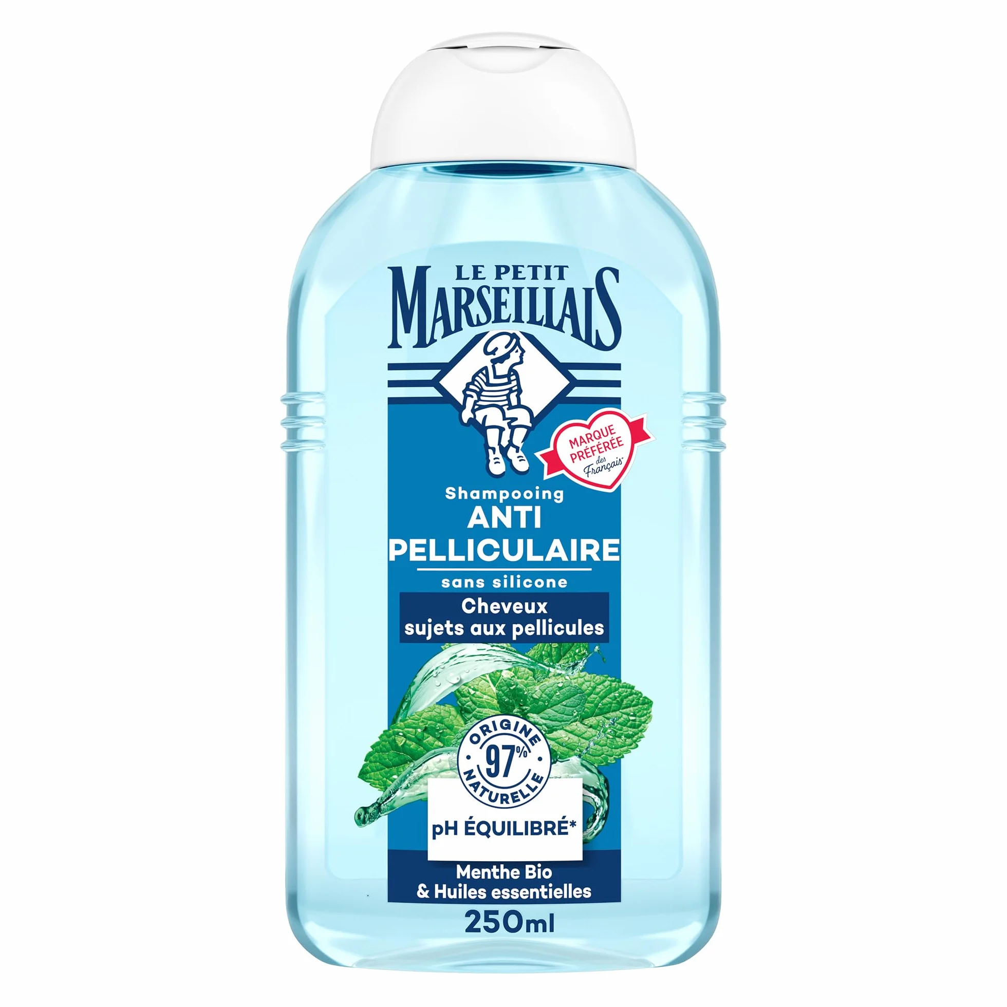 Le Petit Marseillais Shampooing Anti-Pelliculaire Menthe Bio & Huiles Essentielles 250 ml