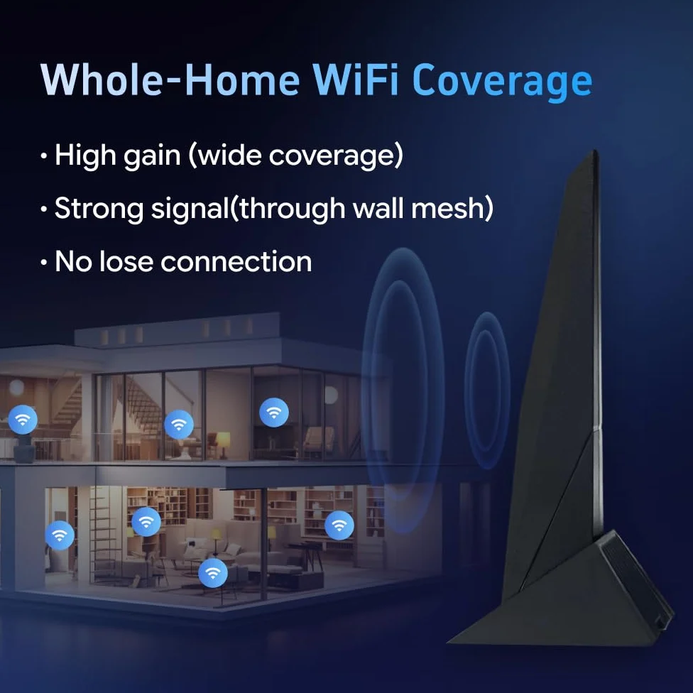 SAMXI SMA Antenne mobile WiFi Carte mère 2T2R 2.4G/5G WiFi6e pour ASUS Rog Strix Z270 Z370 X370 Z390 Z490 X570 Antenne de jeu double bande avec câble d'extension