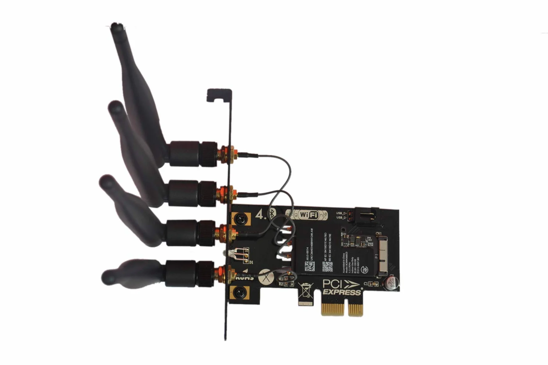LeHang BCM94360CD BCM94331CD Adaptateur de Carte WiFi 4.0 Bluetooth vers PCI-E x1 (36 Broches) pour PC/Hackintosh