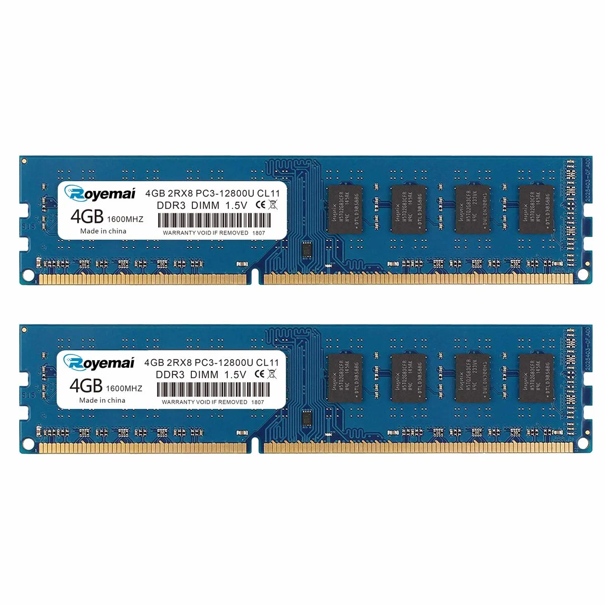 DUOMEIQI 8GB Kit 2x4GB DDR3-1600 UDIMM RAM PC3-12800U 240-Pin Non-ECC SDRAM Desktop Memory 1.5V