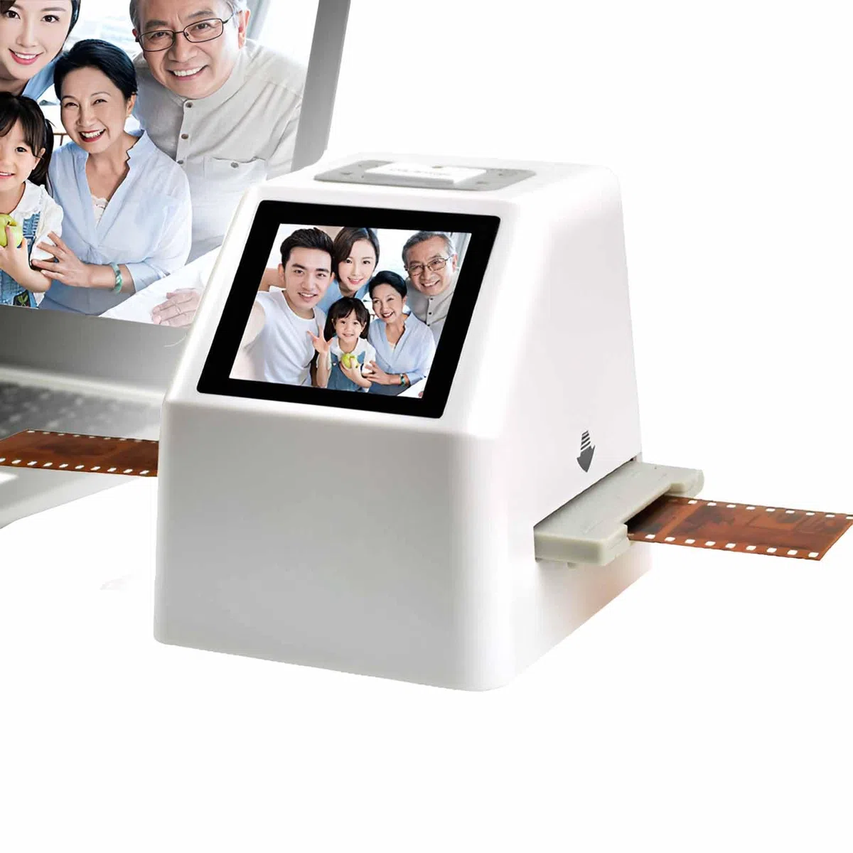 Scanner de film et de diapositives, scanner multifonction 22 MP avec écran LCD de 2,4", convertit la couleur et le noir et blanc 35 mm, 126, 110 et super 8 diapositives et négatifs en images