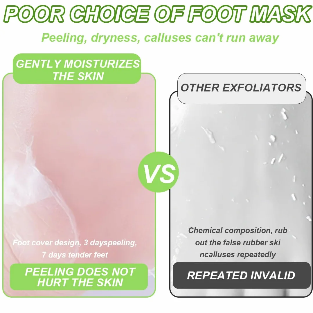 Masque Pied Peeling Exfoliant Aloe Vera 2 Paires Enlever Callosités