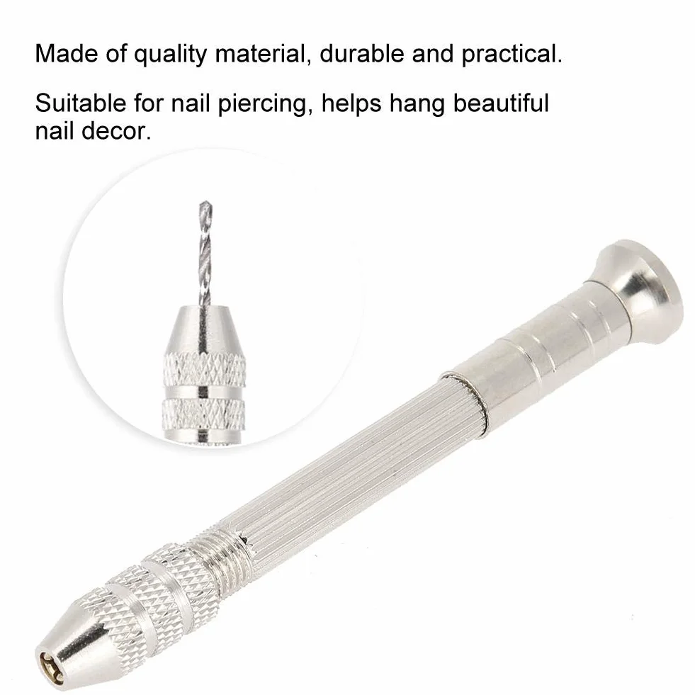 Piercing Ongles Nail Art Outil Manuel de Perforation pour Nail Art DIY Manucure