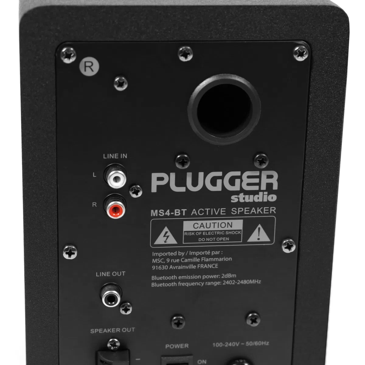 Plugger Studio MS4-BT Enceintes multimédia Bluetooth 2 Voies Moniteurs de Studio sans Fil. Bois, Noir. Ecoutes Actives pour Smartphone, Tablette, Ordinateur PC ou Mac, Lecteur multimédia, Carte Son.