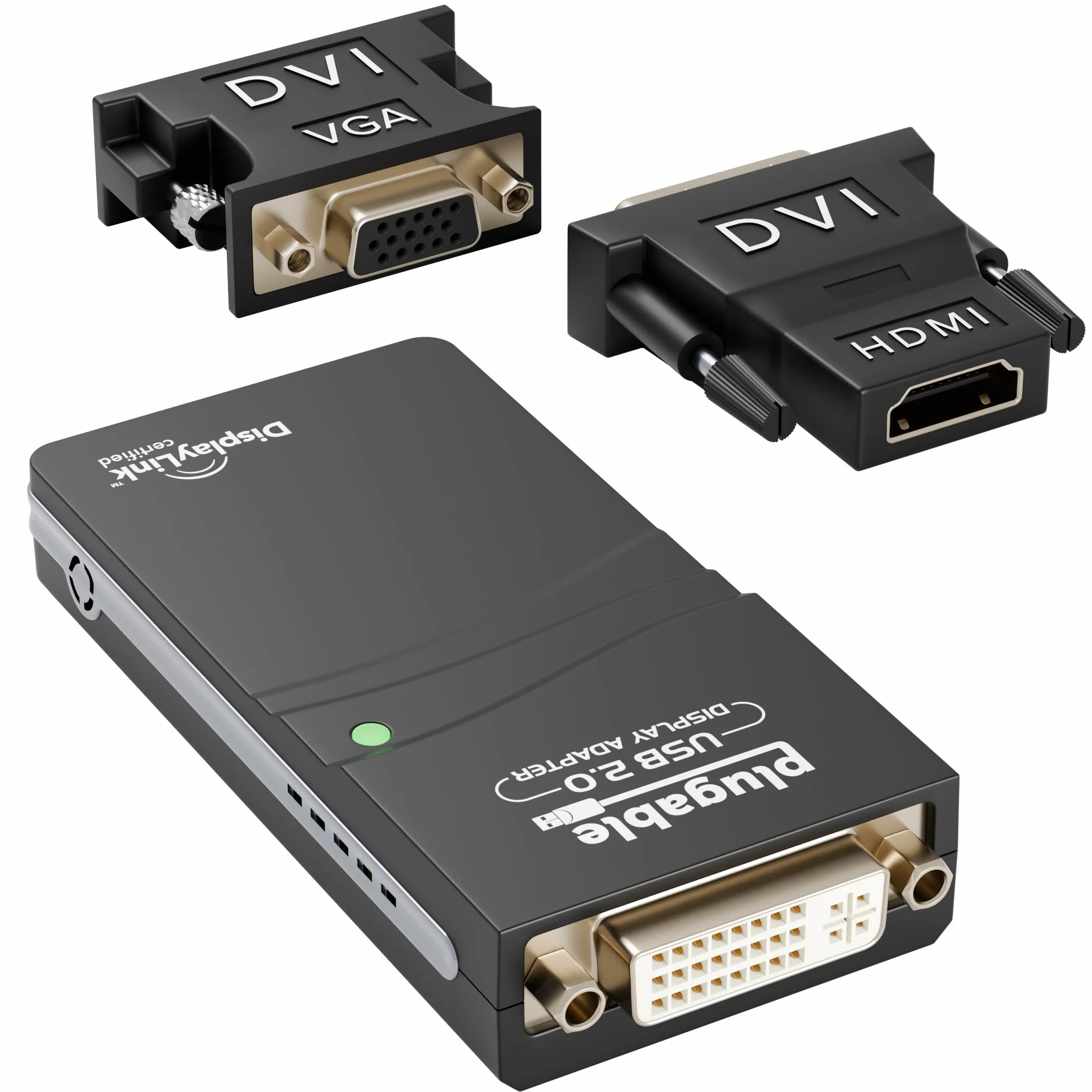 Plugable Adaptateur Graphique USB 2.0 vers VGA DVI HDMI Plusieurs Écrans 1920x1080 Windows 10 8.1 7 XP