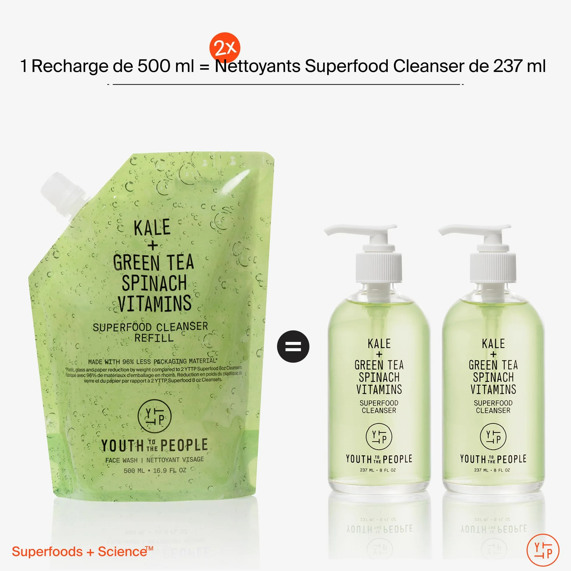 Youth To The People Superfood Cleanser Nettoyant Visage Enrichi en Chou Kale Thé Vert Épinards pH Équilibré 59 ml
