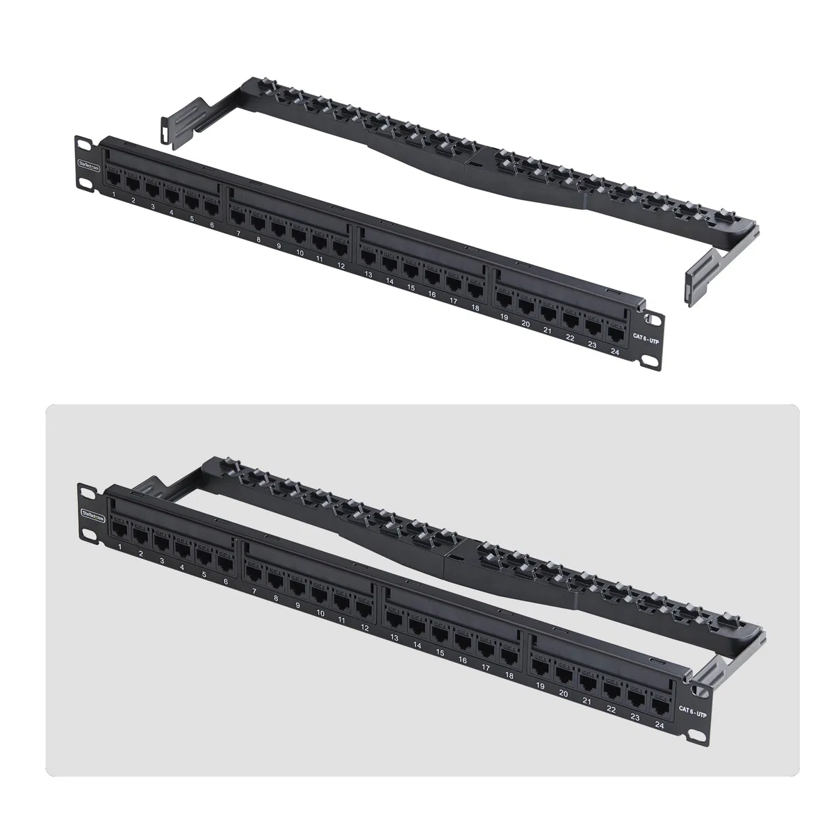 StarTech Panneau 24 Ports 1U Cat6 UTP à Coupleurs RJ45 (C6PANELUTP241UFT)