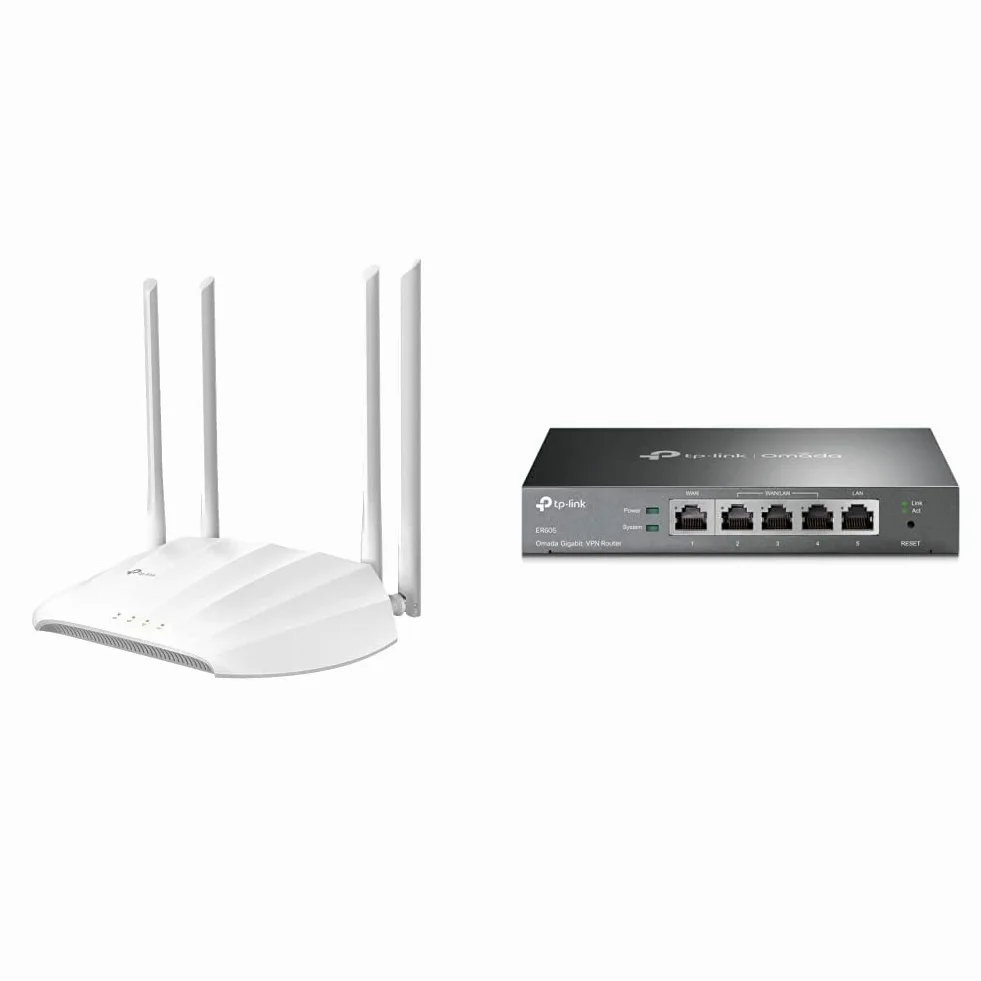 TP-Link TL-WA1201 Point d'accès WiFi AC1200 & ER605 Routeur VPN Omada Gigabit