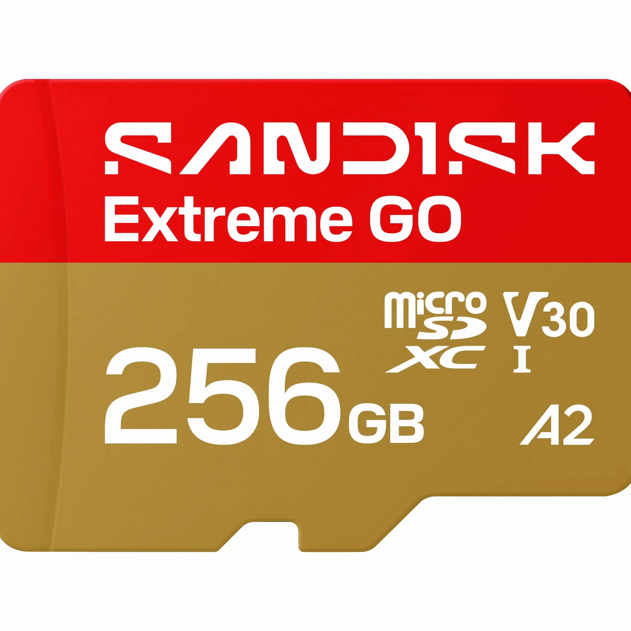 SANDISK Carte microSDXC UHS-I Extreme GO 256 Go, vidéo UHD 5K et 4K, lecture 240 Mo/s en lecture, 160 Mo/s en écriture, A2, U3, V30, haute vitesse pour Android, caméra d'action et jeux vidéo