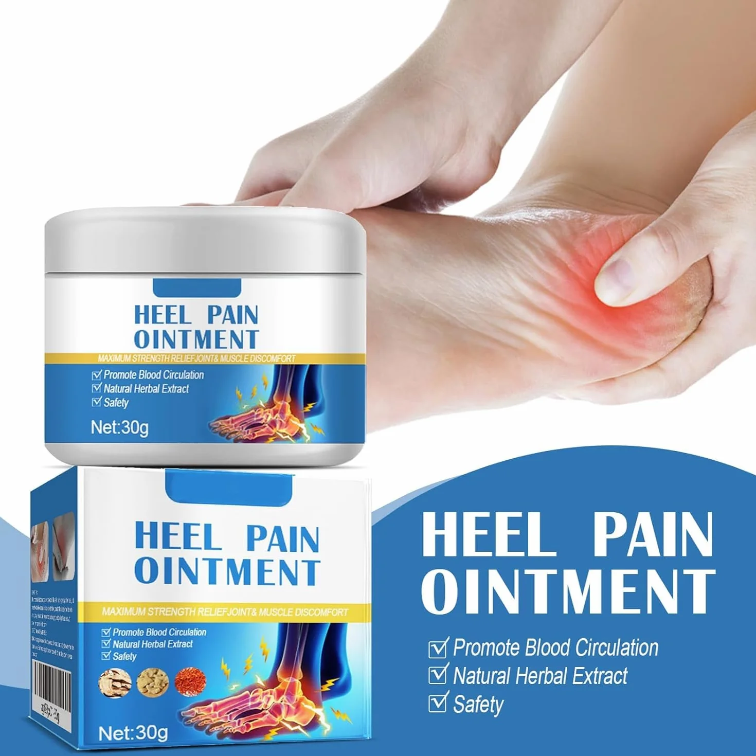 Crème Soulagement Douleur Pied, Pommade Apaisante Talons, Pieds, Douleurs Musculaires