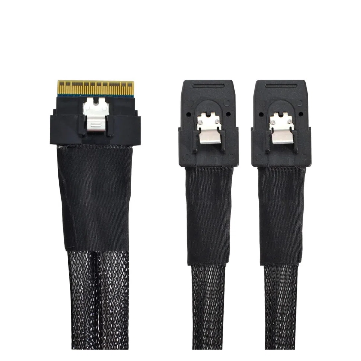 Câble de données fin SFF-8654 8i vers 2 ports 8654 8611 8643 S/AS 8087 40 cm 4i 8i PCI-E NVMe 2025 (8654 8i vers 2 8087)