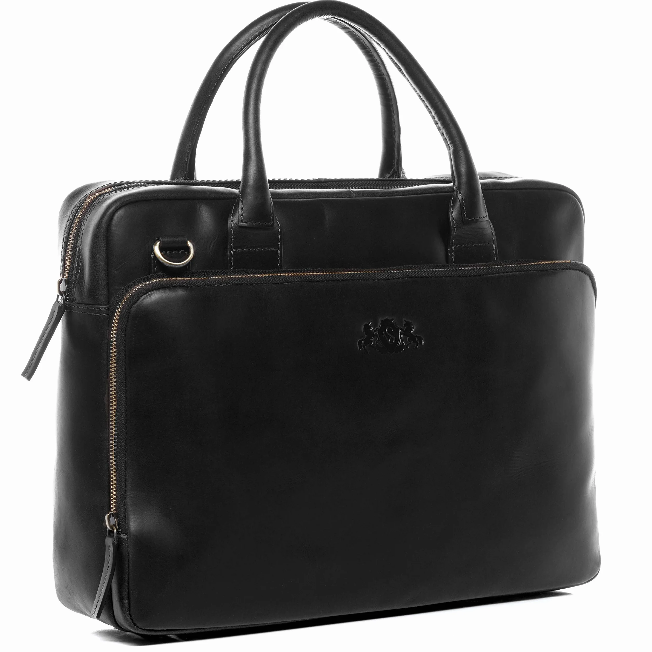 SID & VAIN Sac bandoulière Ordinateur Cuir véritable 15" Ryan Sac Porte-Document en bandoulière XL Grand Sac Messager école Etudiante Travail