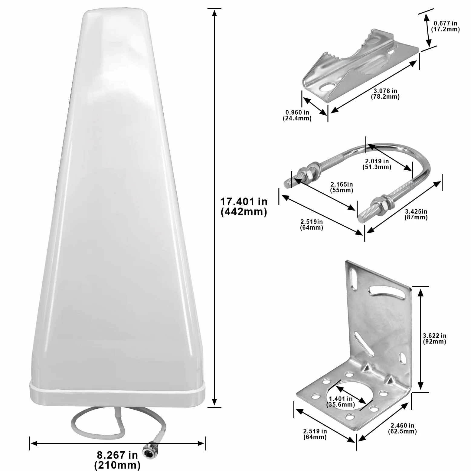 Antenne directionnelle Yagi 12DBi 4G/5G/LTE WiFi Antenne extérieure 698-3800 MHz Antenne à gain élevé N Connecteur femelle Universel Fixe Extérieur pour Boost de Signal