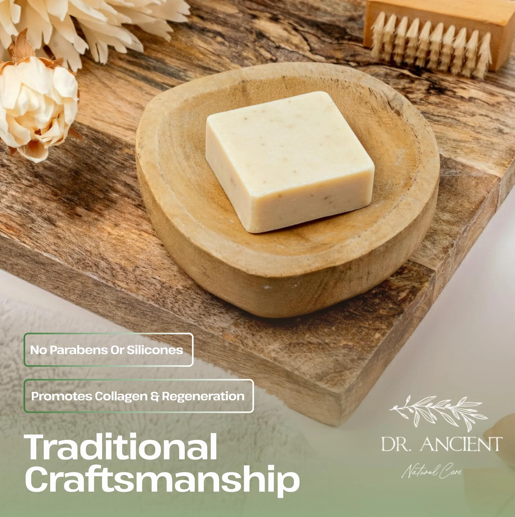 Dr.Ancient Barre de savon au lait d'ânesse biologique anti-âge hydratant