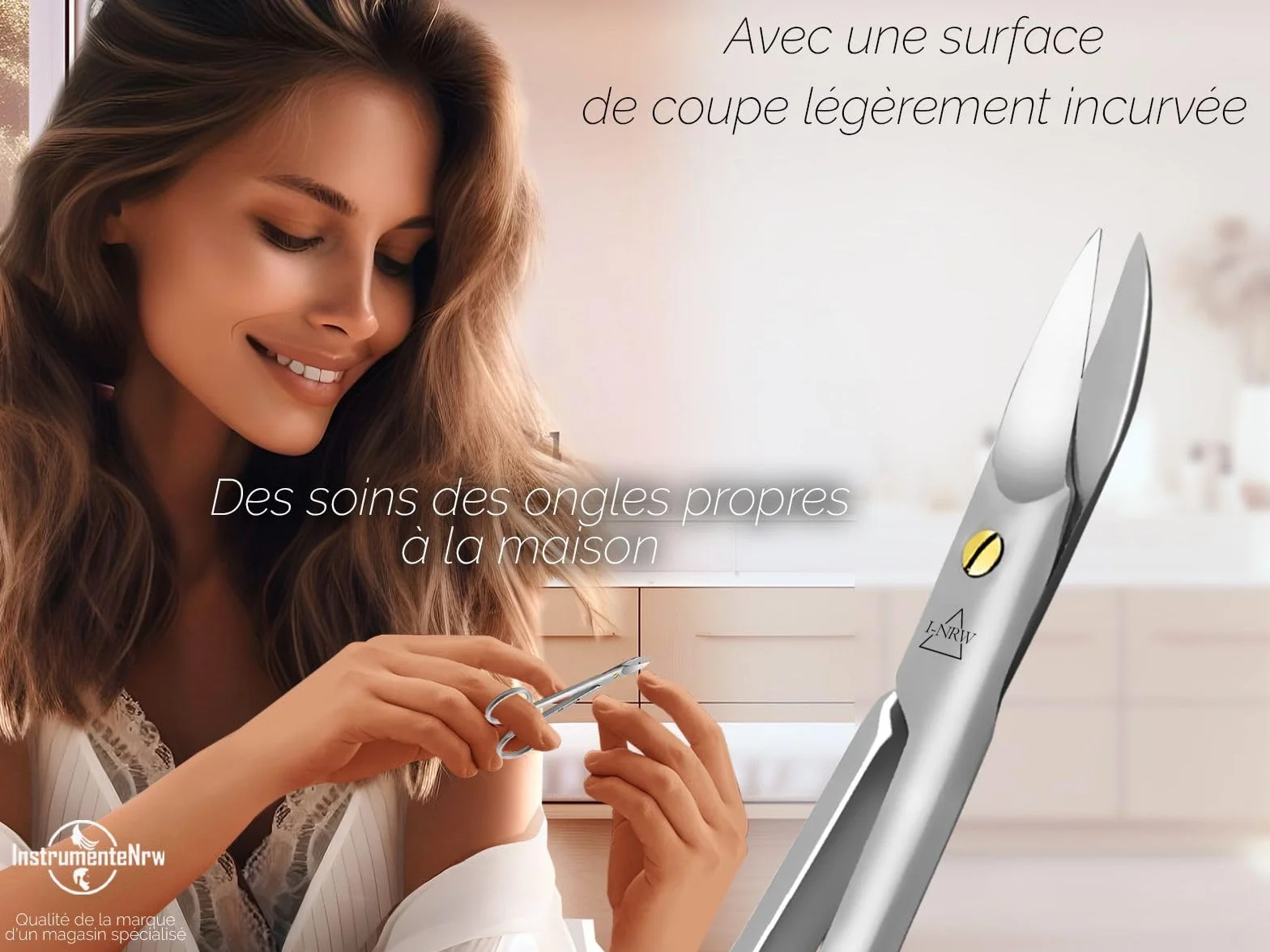 Ciseaux à ongles pour les pieds Acier inoxydable Manucure Pédicure lame incurvée 10,5 cm