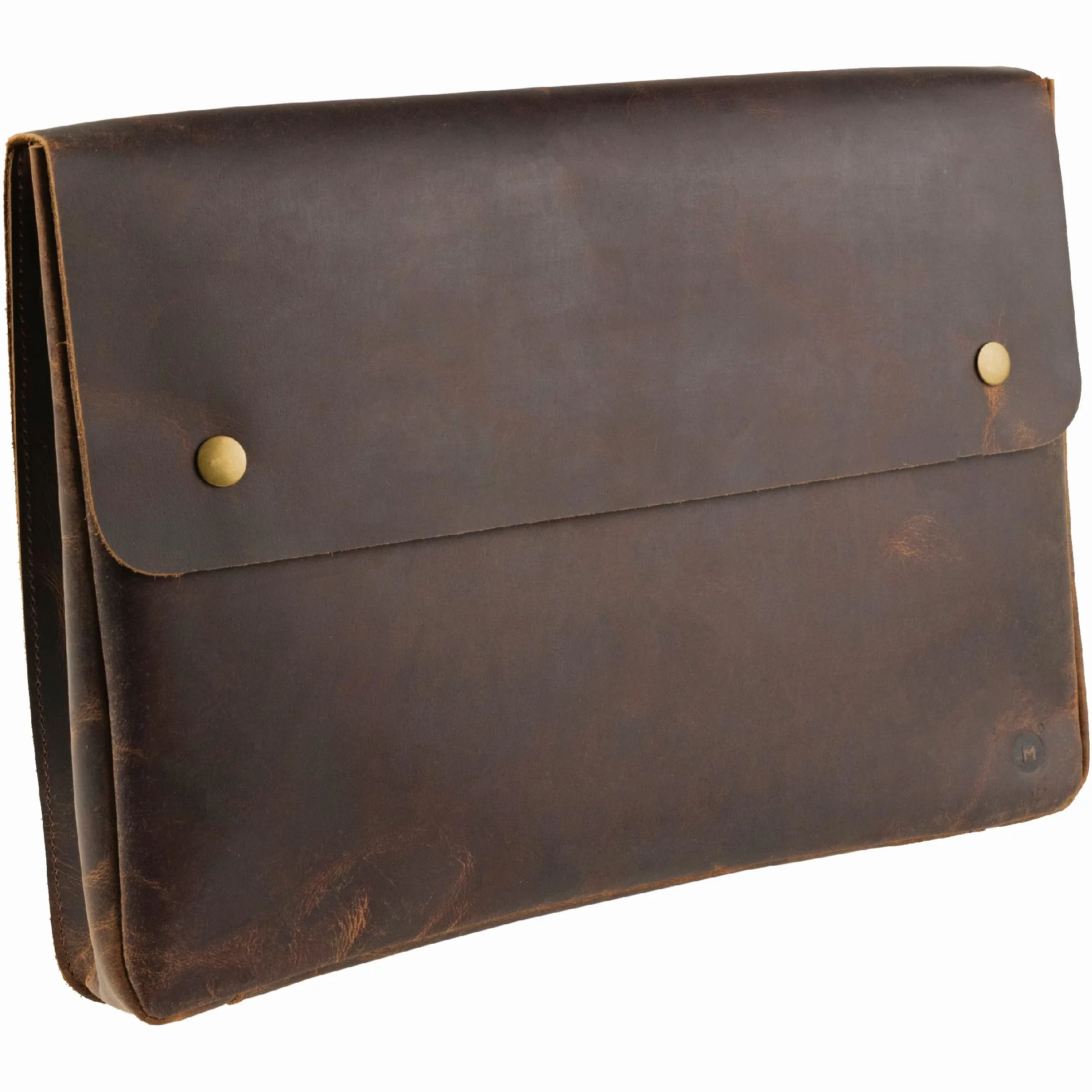 Moonster Housse Ordinateur 14 Pouces en Cuir de Buffle - Design Spacieux et sans Sangle Pochette Ordinateur 15.6 Pouces Femme - Housse Ordinateur 13 Pouces Macbook et Tablettes de 13 à 15”