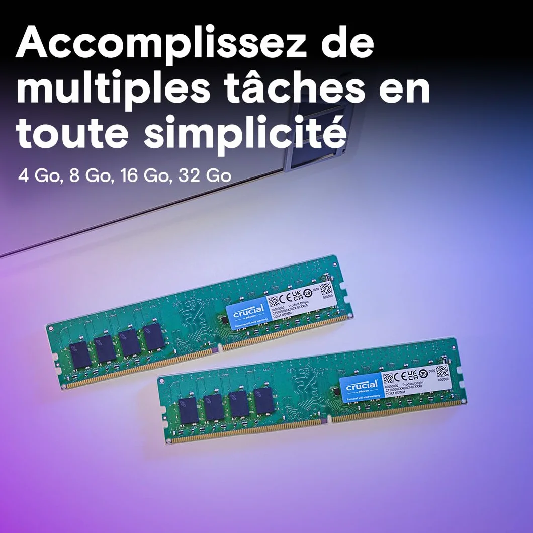 Crucial RAM DDR4 8Go 3200MHz CL22 PC Mémoire CT8G4DFRA32A