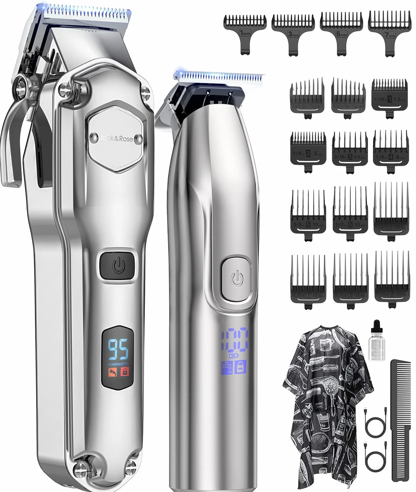 Tondeuse à cheveux professionnelle T-lames Trimmer Set IPX7 étanche
