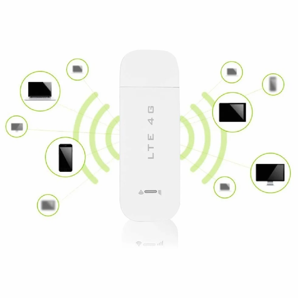 Clé USB 4G LTE, carte réseau sans fil 150 Mbit/s, modem USB/point d'accès WiFi prenant en charge jusqu'à 10 utilisateurs WiFi, dongle WiFi USB 4G