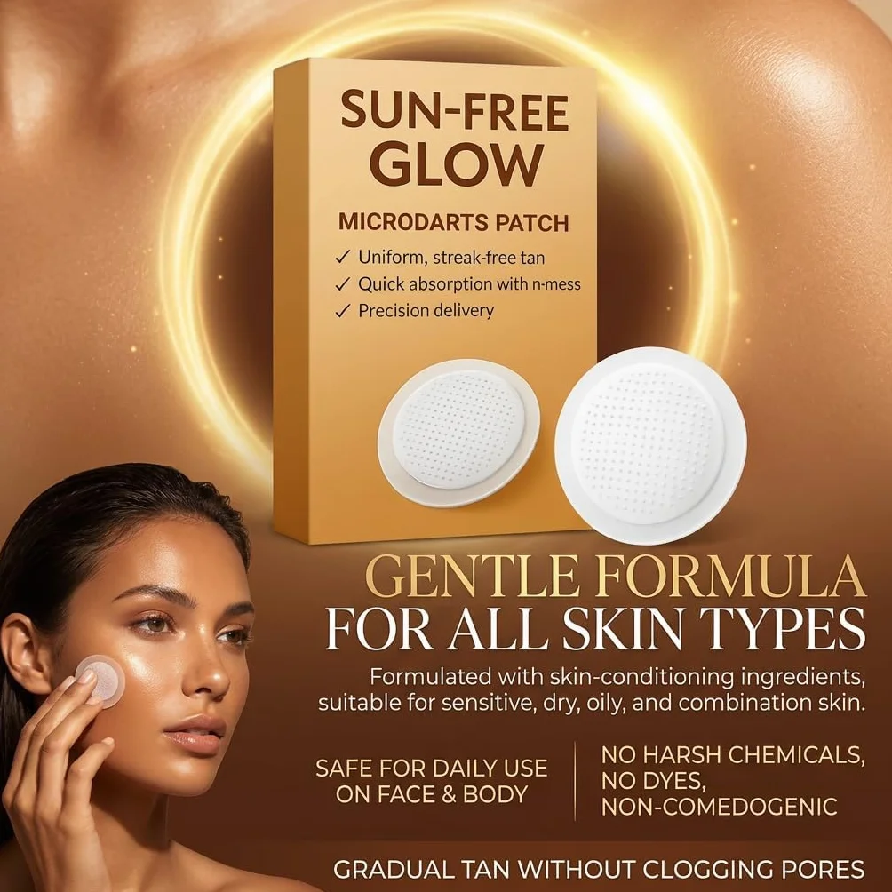 Pure-vlab Sun-Free Glow Patchs autobronzants à micro-aiguilles, Teint naturel, Bronzage (2box)