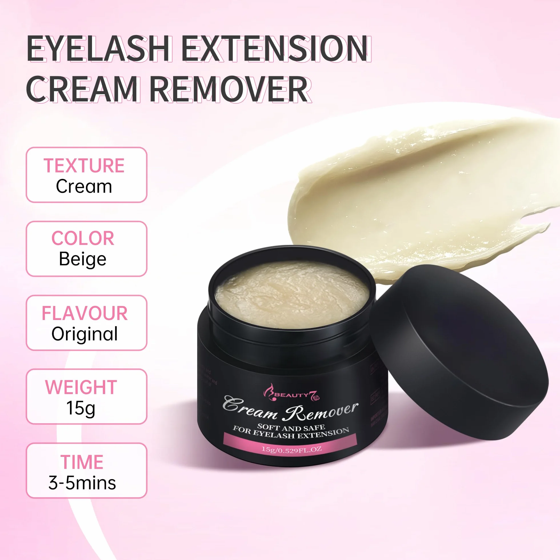 Crème Remove Cils Extension 15g Dissolvant Colle Rapide Inodore
