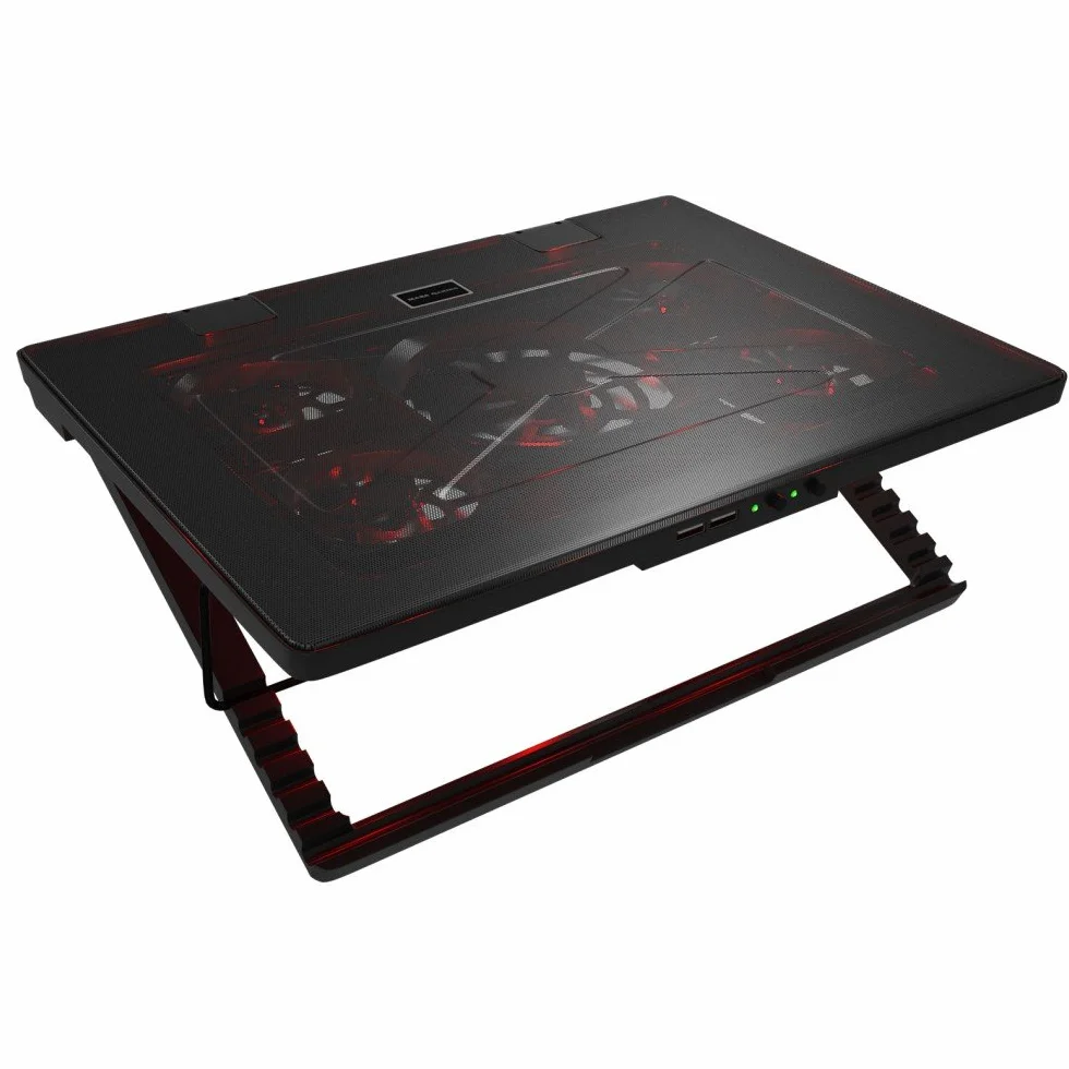 Mars Gaming MNBC2 Base de Refroidissement pour Ordinateur Portable 17.35'' 5 Ventilateurs LED Rouge