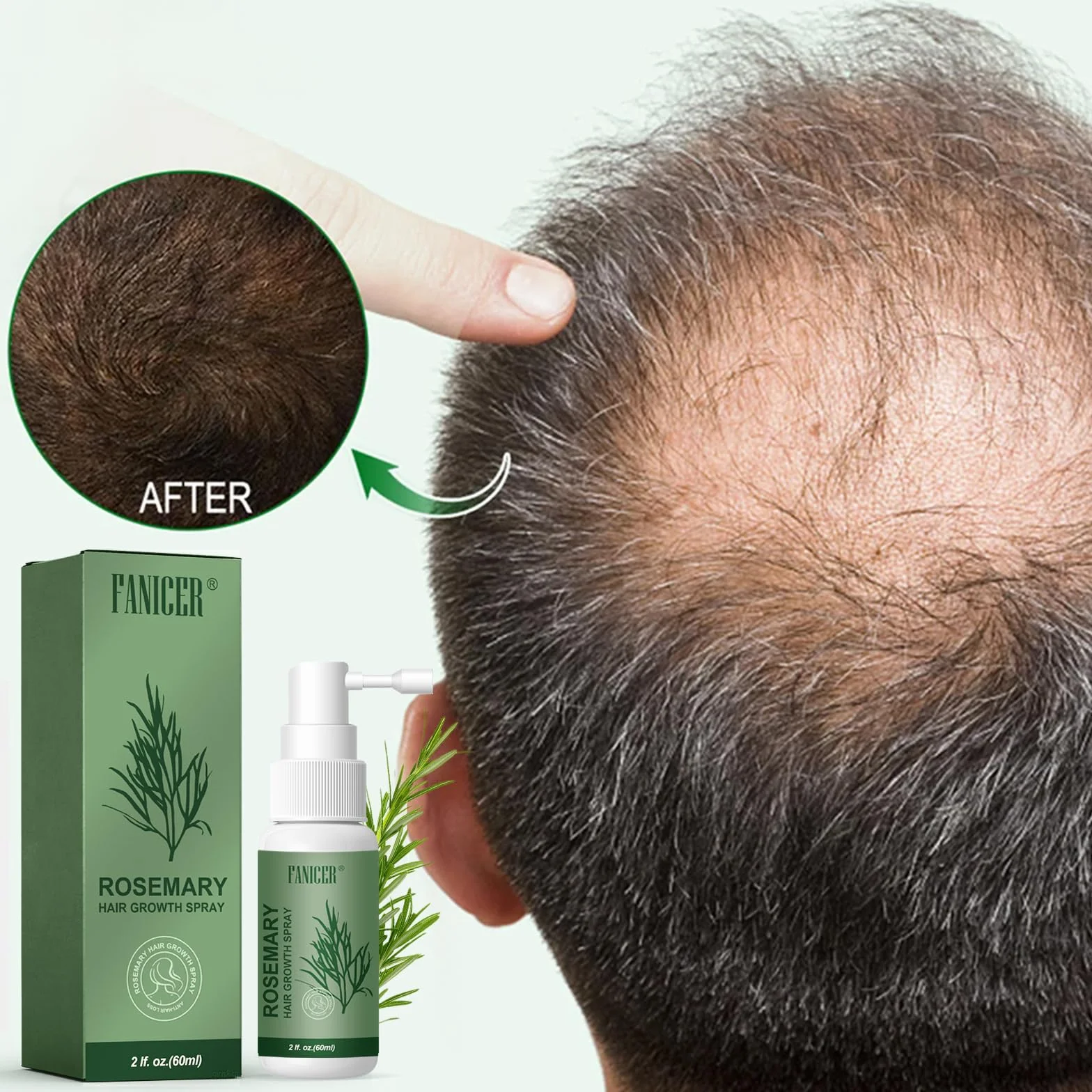 Serum Pousse Cheveux à Huile Essentielle de Romarin pour Croissance Rapide 60ml