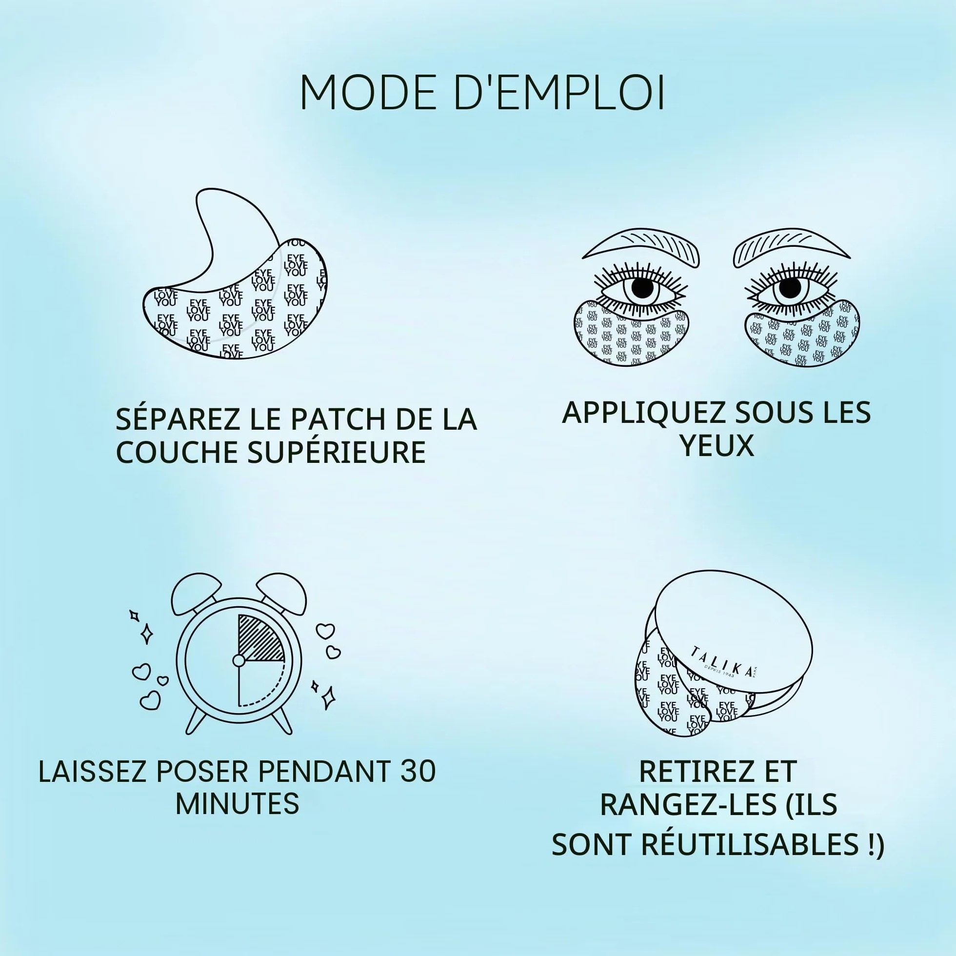 TALIKA Eye Therapy Patch Anti Cernes Poches Réutilisable Soin Yeux Fatigués 1 paire