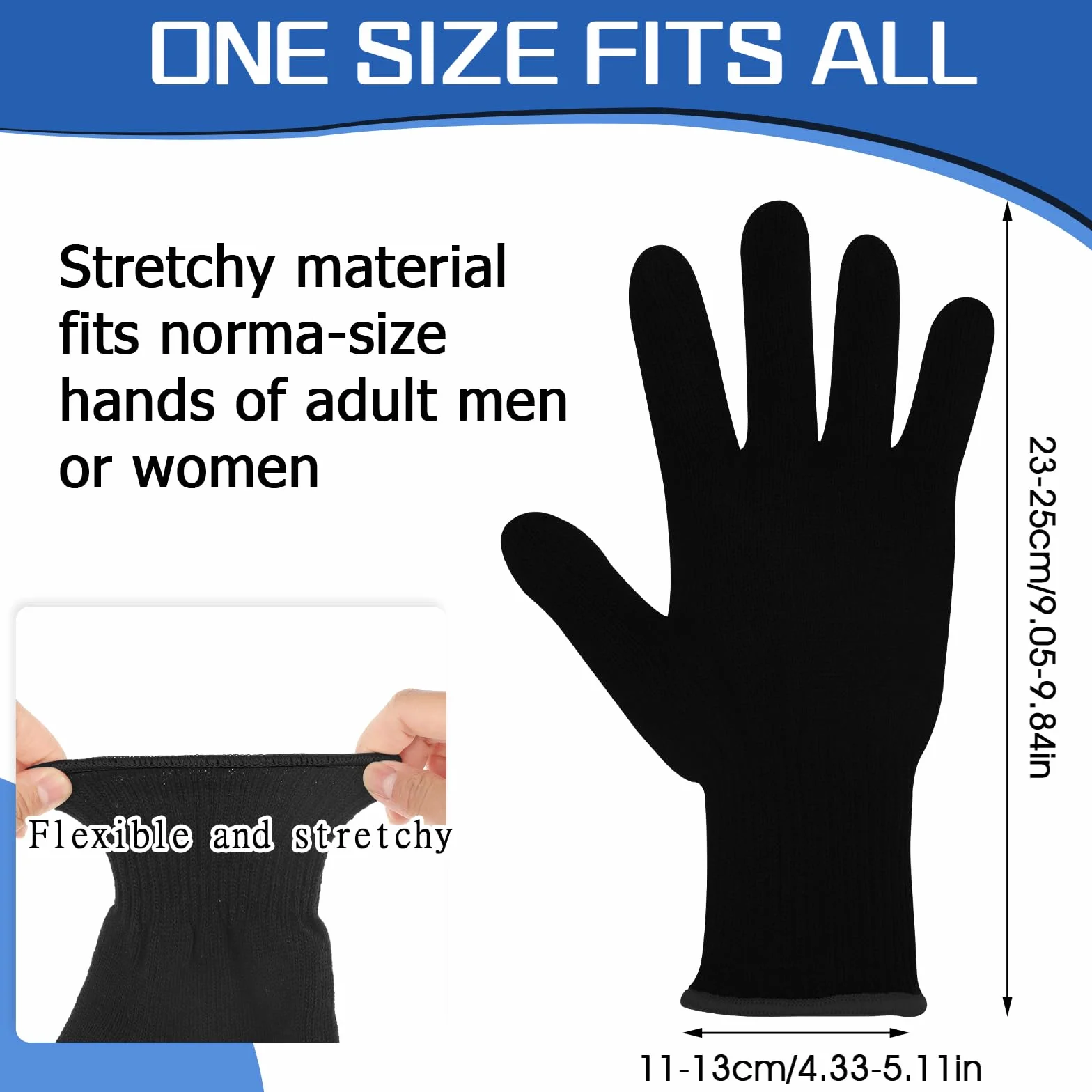 Gants résistant à la chaleur pour coiffure, fer à friser, lisser, bordure noire