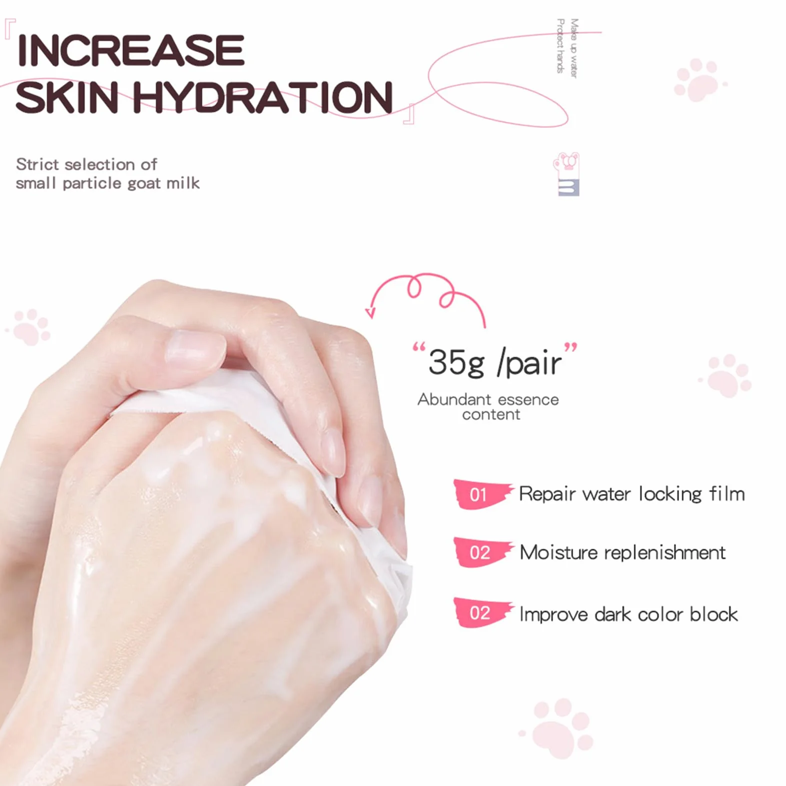 Masques pour les mains hydratants niacinamide lait de chèvre gants exfoliants lot de 4
