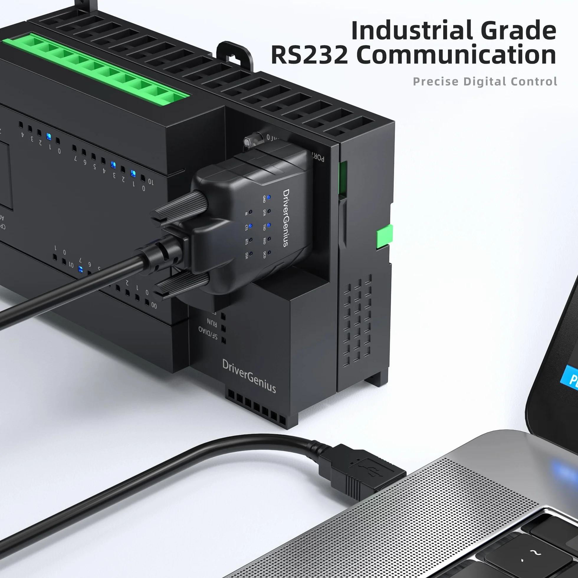 DriverGenius Prolific PL2303 Lot de 6 câbles adaptateur USB vers série RS232 avec 9 indicateurs LED, pour Windows 11, macOS 14 Sonoma, Linux (USB232A-E-A, 1 m)
