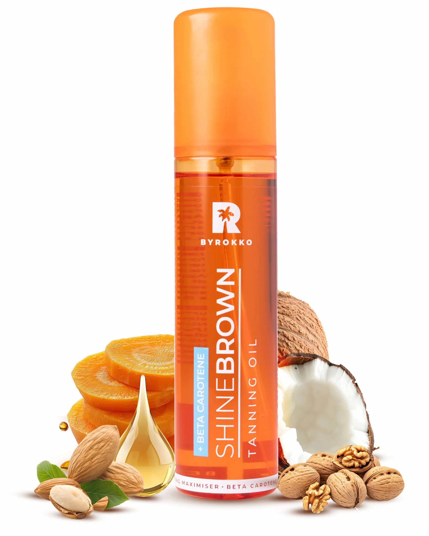 BYROKKO Huile de bronzage bêta-carotène 150 ml accélérateur de bronzage pour banc de soleil et soleil d'extérieur
