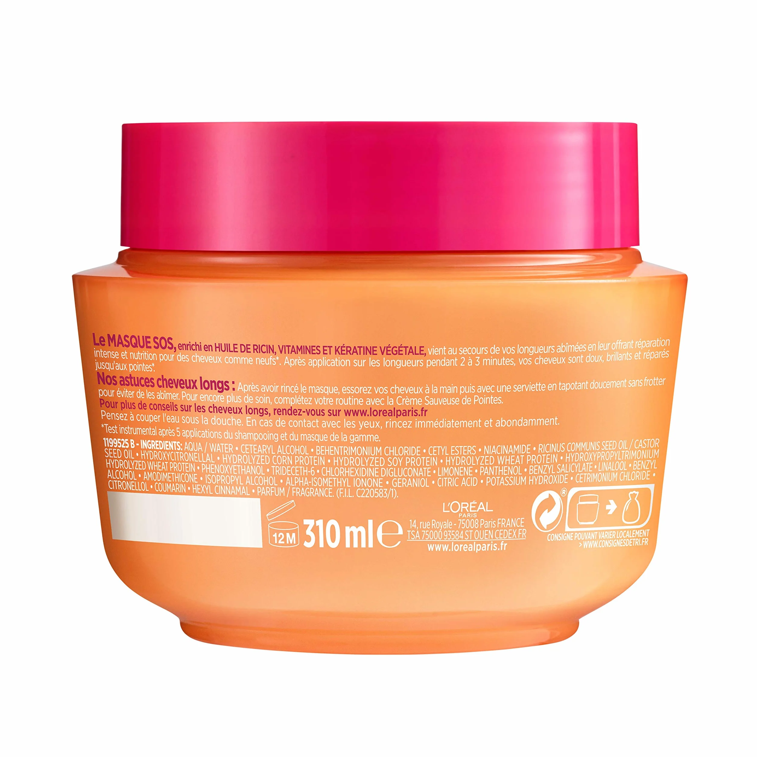 L’ORÉAL PARIS Elseve Dream Long Masque Réparateur SOS Kératine Cheveux Longs 310 ml