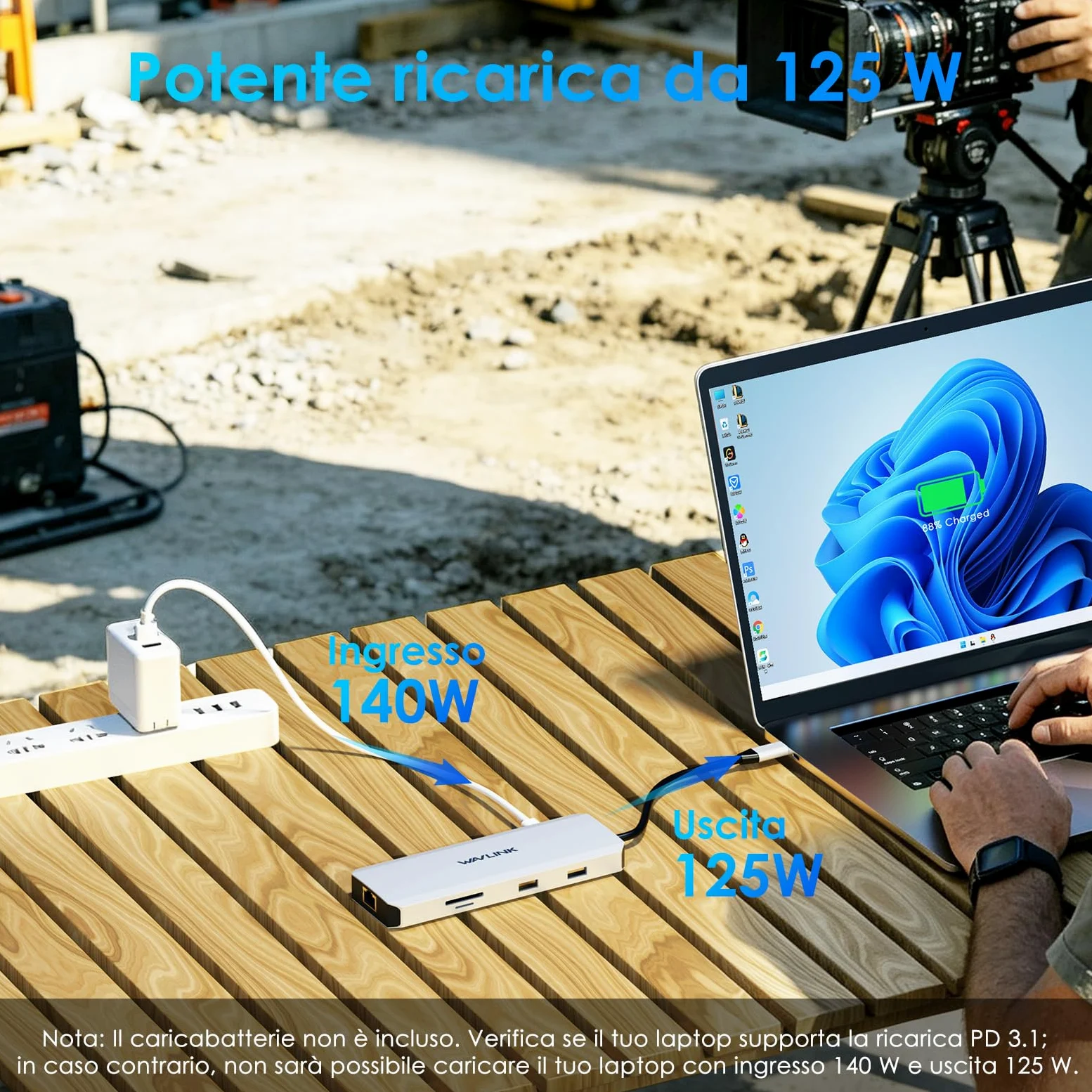 WAVLINK Station d'accueil double moniteur, double station d'accueil USB-C 4K @ 60Hz avec PD Pass-Through 125 W, Ethernet 2,5 G, 2 × USB-A 10 Gbps, lecteur de carte SD/Micro SD 312 Mo/s